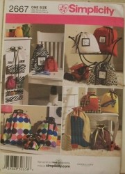 2667 TOTES,  ORGANIZERS,  DRAWSTRING BAGS PATTERN